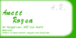 anett rozsa business card